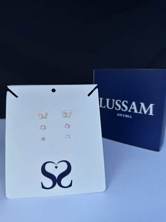 Aretes mariposas rosadas