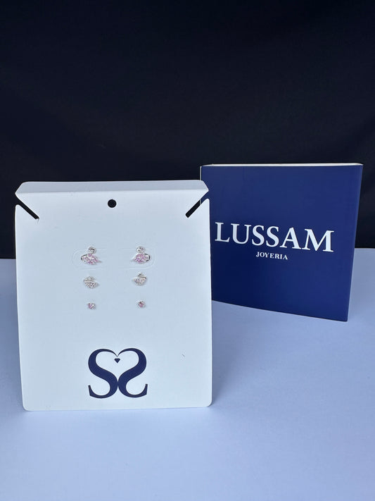Aretes cisnes rosados