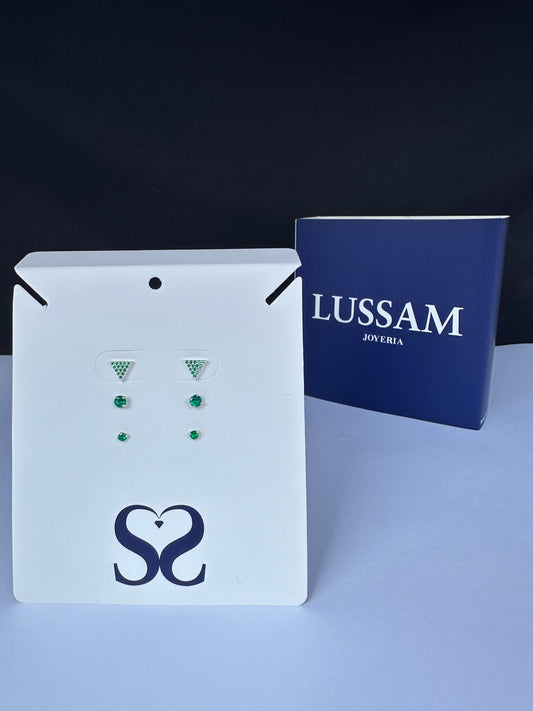 Aretes triangulares verdes