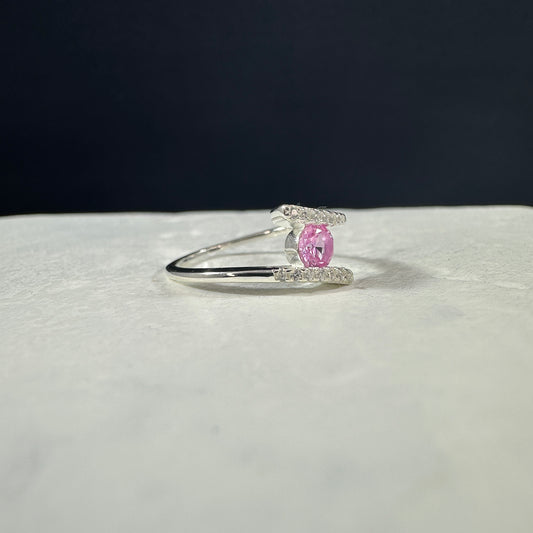 Anillo círculo central rosado