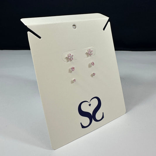 Aretes flor rosados