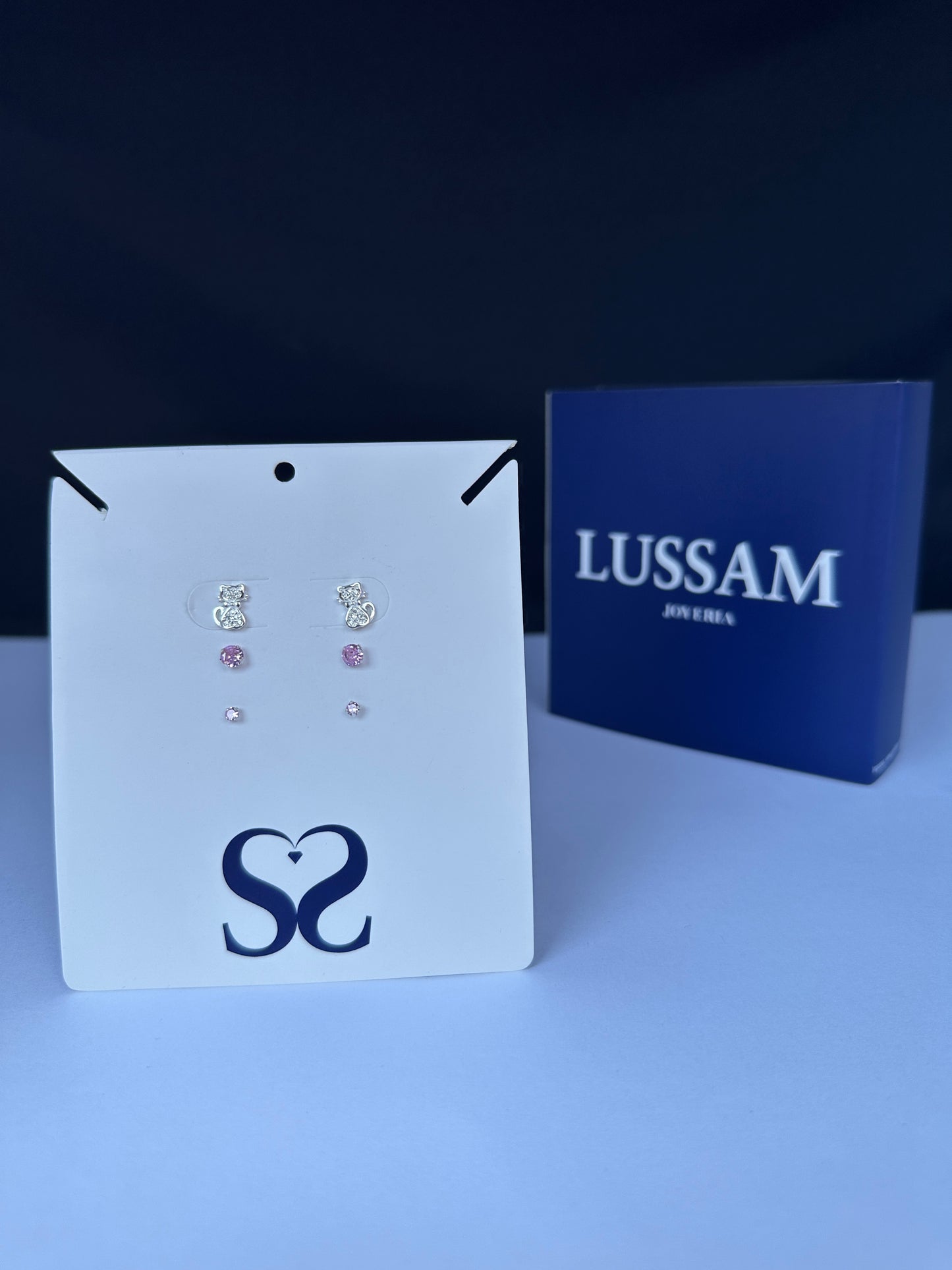 Aretes gatos rosados