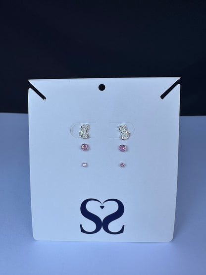 Aretes gatos rosados