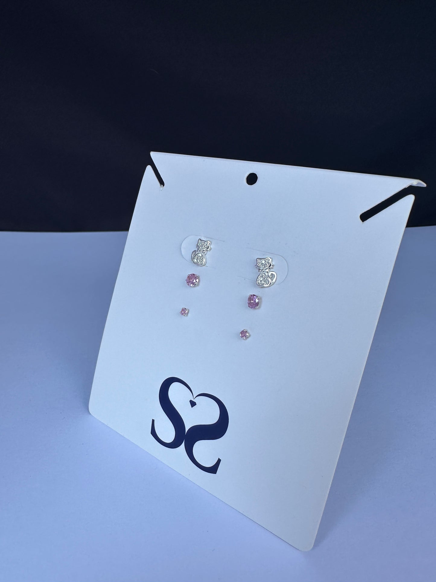 Aretes gatos rosados
