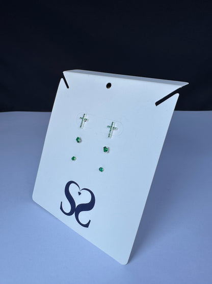 Aretes cruz verdes