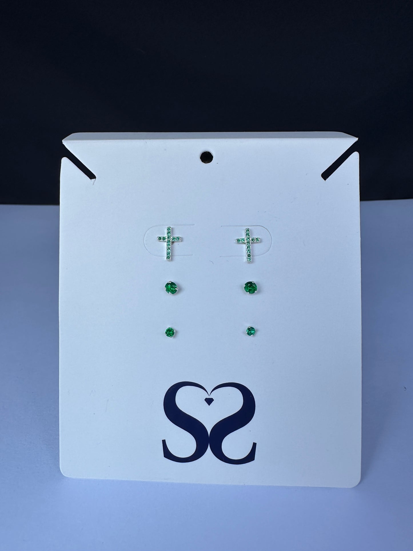 Aretes cruz verdes