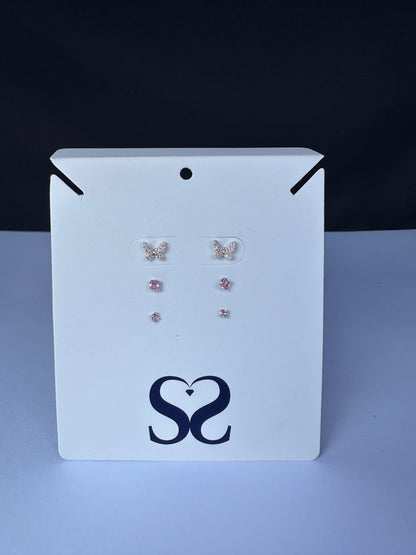 Aretes mariposas rosadas