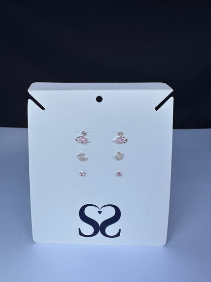 Aretes cisnes rosados