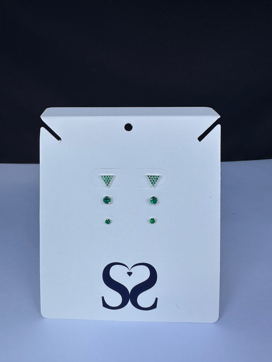 Aretes triangulares verdes