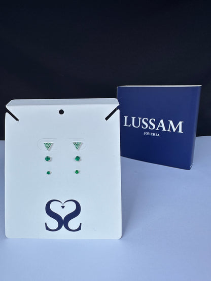 Aretes triangulares verdes
