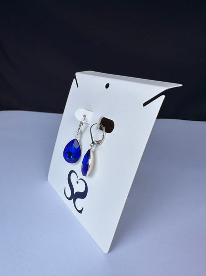 Aretes corte lagrima azules