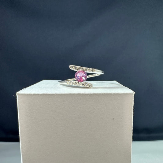 Anillo círculo central rosado