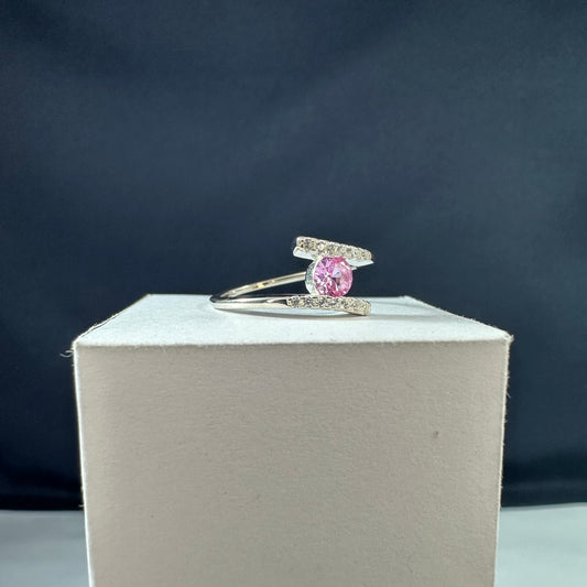 Anillo círculo central rosado