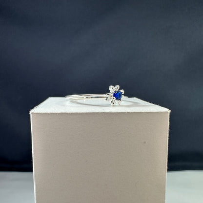 Anillo Flor Margarita de Chocolate Azul