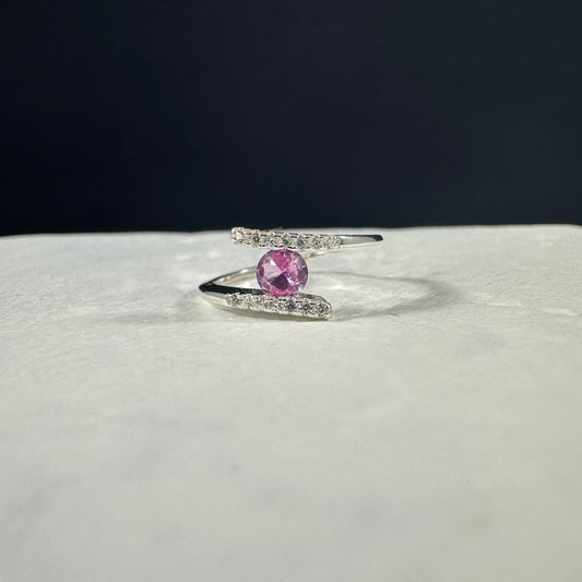 Anillo círculo central rosado
