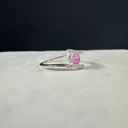 Anillo círculo central rosado