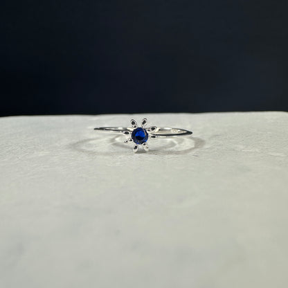 Anillo Flor Margarita de Chocolate Azul