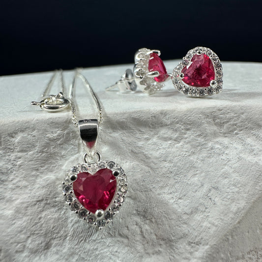 Conjunto corazon rosado