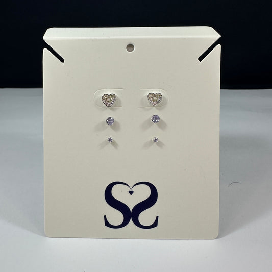 Aretes corazones morados