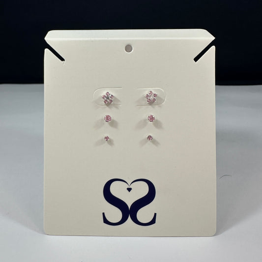 Aretes flor rosados