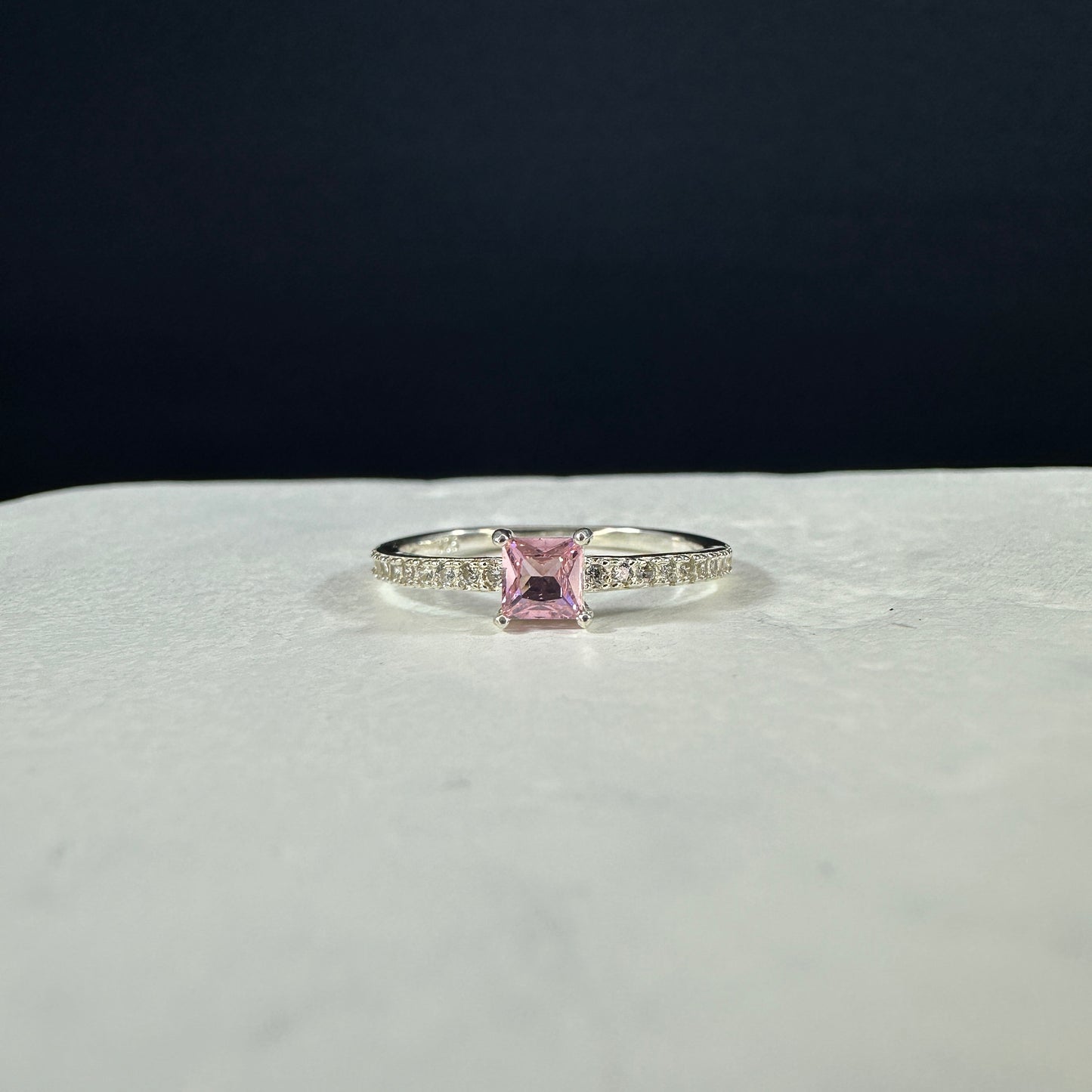 Anillo destello pave Rosa