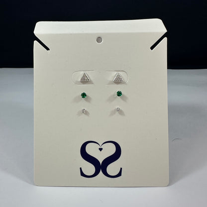 Aretes triángulos verdes
