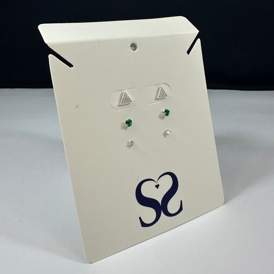 Aretes triángulos verdes