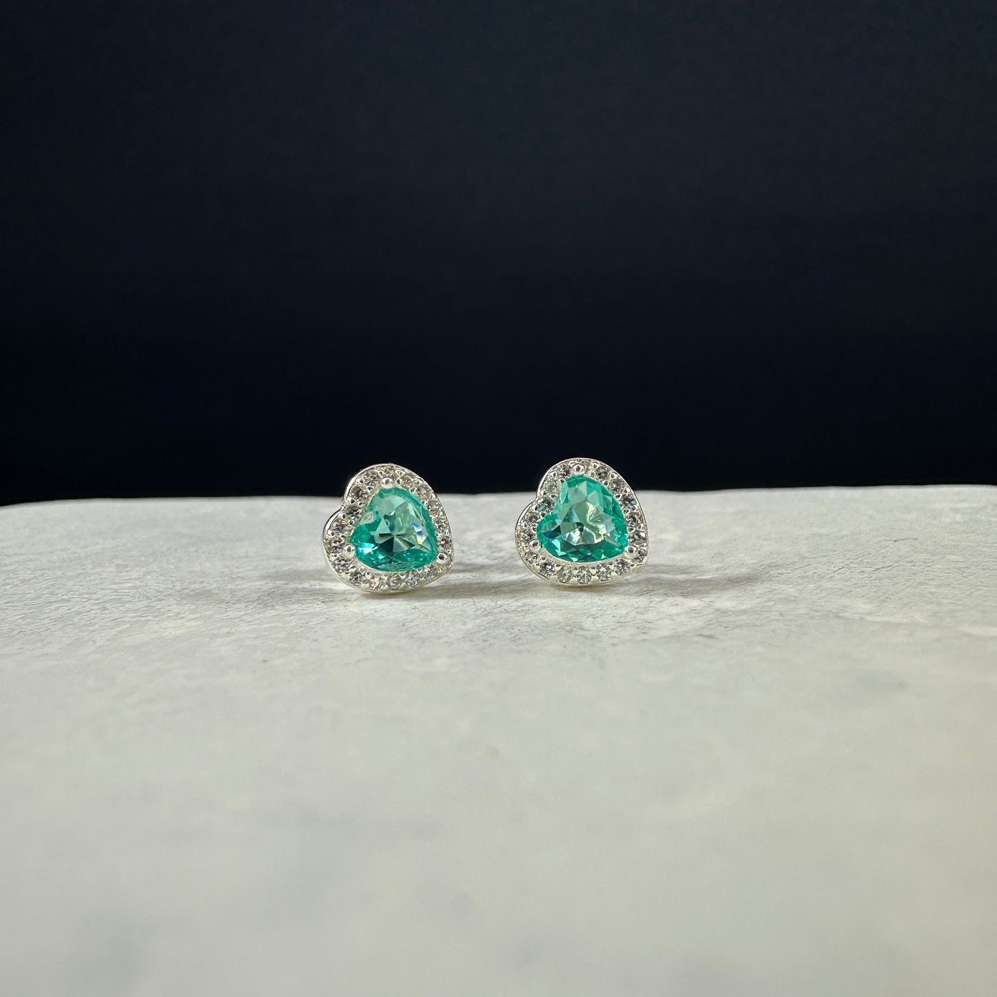 Aretes verde jade corazon