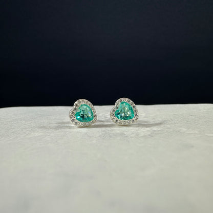 Aretes verde jade corazon