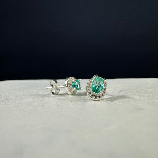 Aretes verde jade ovalados